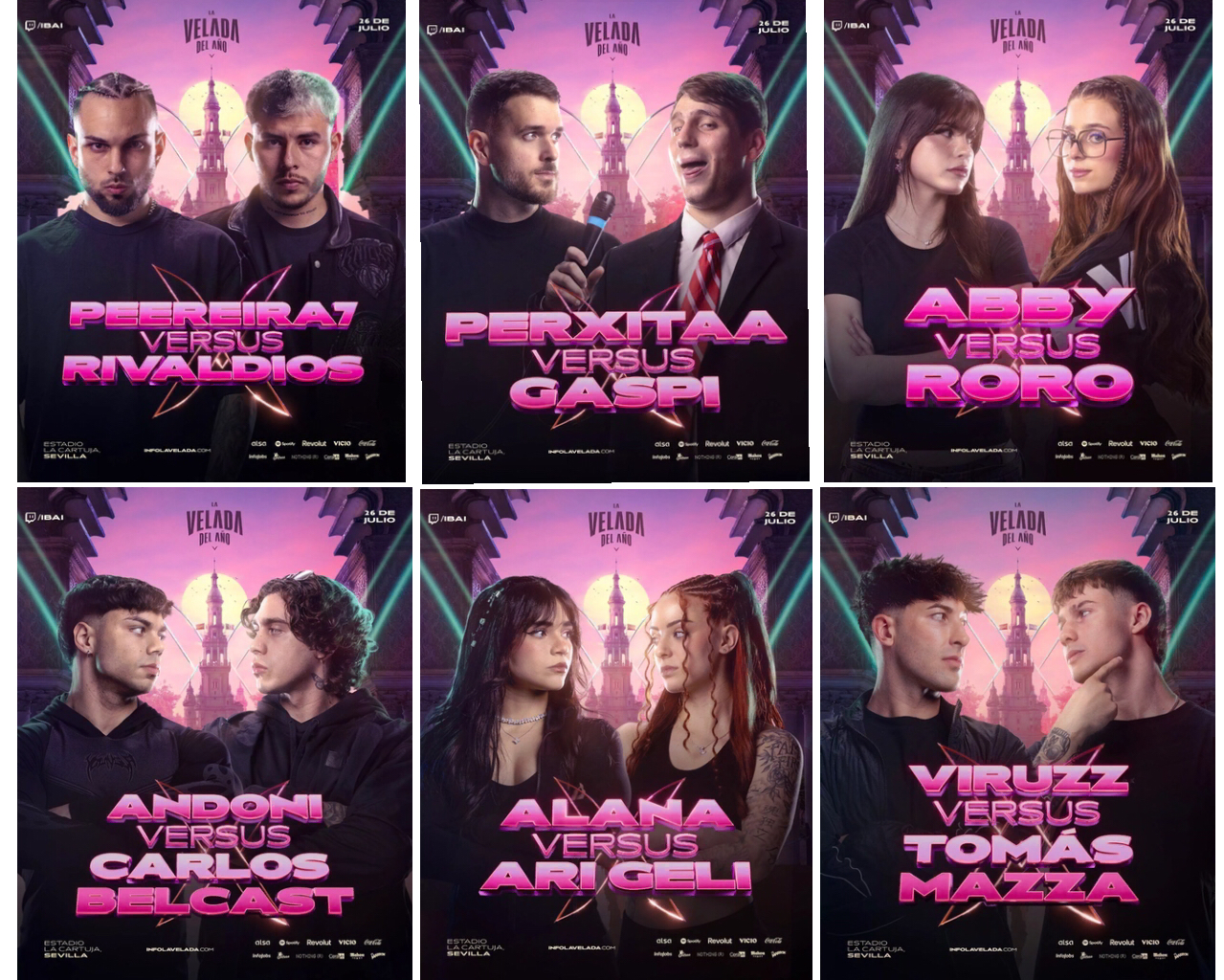 Cartel de los combates de La Velada del A&ntilde;o V.  Fuente: redacci&oacute;n.
